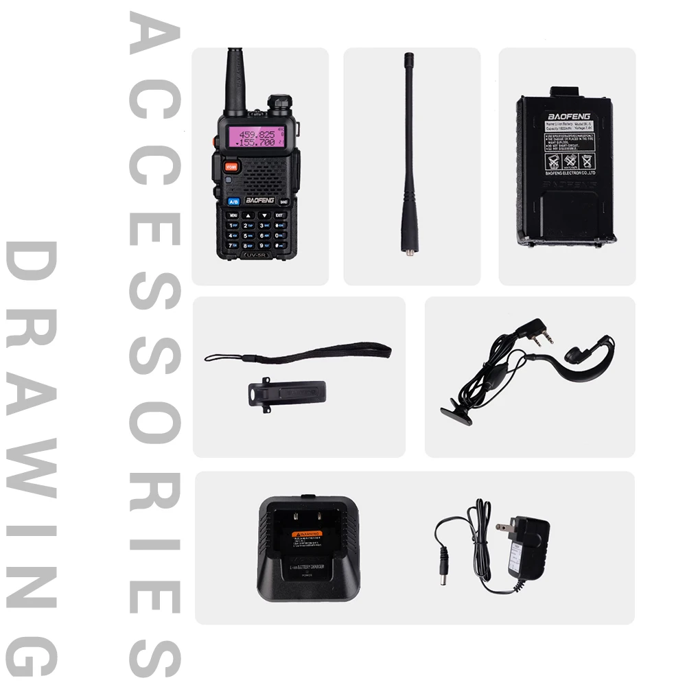 

Baofeng/ Pofung UV-5R Two Way Radio Walkie Talkie 5W 128 CH VHF UHF Dual Band 136-174 & 400-520MHZ FOR BMWE39E46CARAccessories