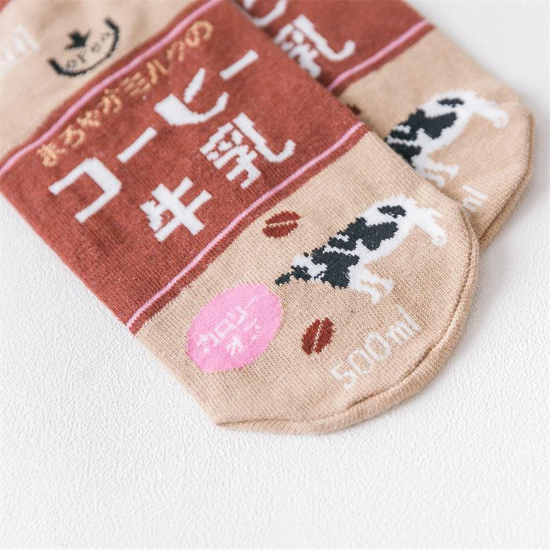 Для женщин забавные носки для девочек хлопковые Harajuku Socken японские напитки с
