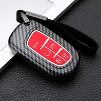 abs carbon fiber car key case cover shell protector for jeep cherokee kl dodge ram 1500 2014 2015 2016 2017 2018 2019 2020 2021