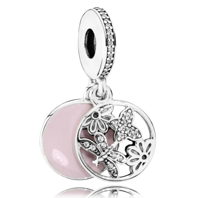 B-075 Серебро 925 Новое платье Мики Единорог Подвески бусины подвеска Подходит Pandora Браслеты и ожерелья для женщин DIY любителей ювелирных изделий - Цвет: B-075