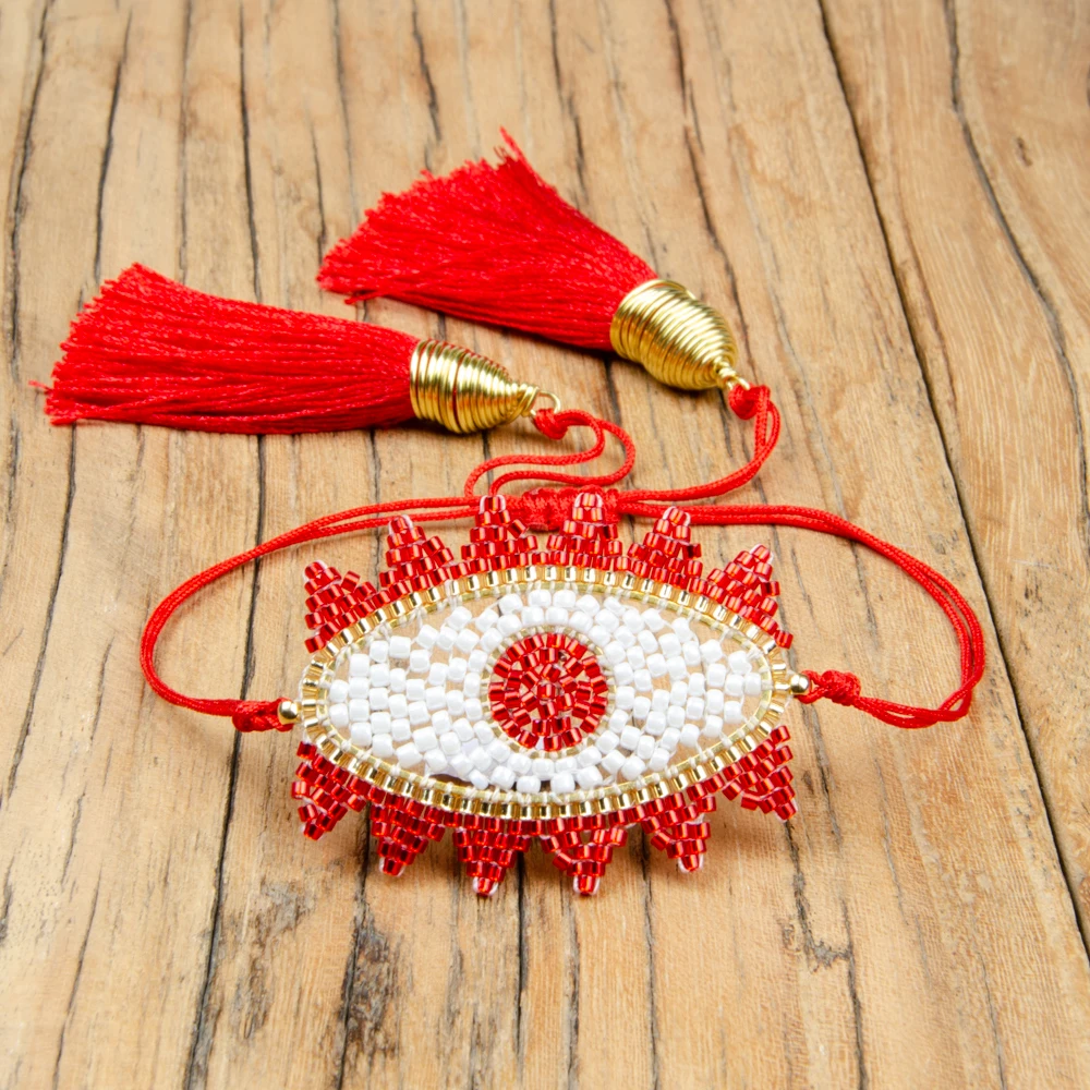 

Go2boho Miyuki Bracelet Turkish Evil Eye Bracelets For Women Jewelry Fashion Tassel Jewellery Adjustable Red String Pulseras