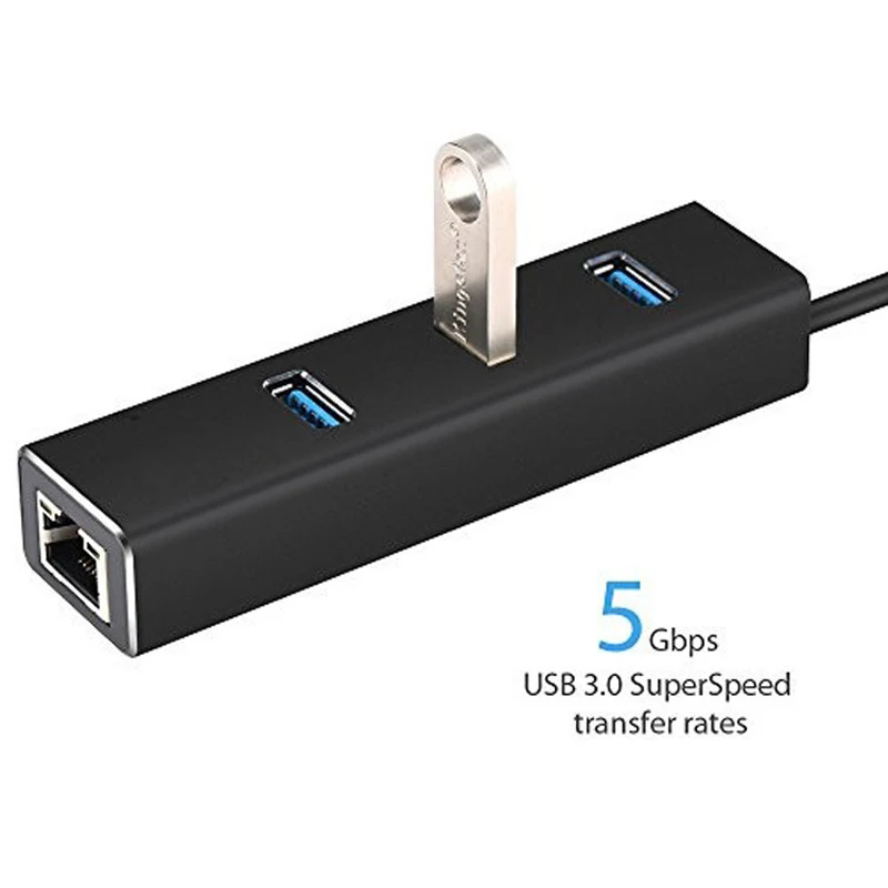 USB Ethernet адаптер 3 порта USB 3,0 концентратор USB к Rj45 Lan сетевая карта для Macbook pro Mac настольный компьютер+ Кабель зарядного устройства микро-usb