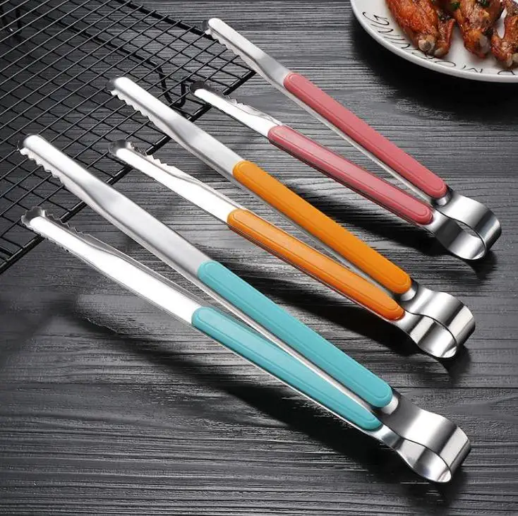 

Stainless Steel Grill Tongs Great For Cooking, Grilling, And Barbecue Non-stick Long Bbq Cooking Serving Tongs Wholesale