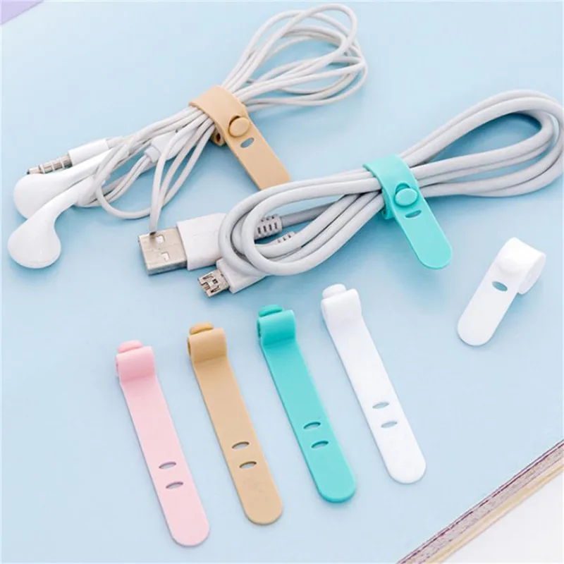 

4Pcs cable winder silicone cable organizer wire wrapped cord line storage holder