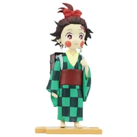anime demon slayer2 flower street chapter tanjirou zenitsu kimono replaceable head action figure gk 13cm pvc figma children toys
