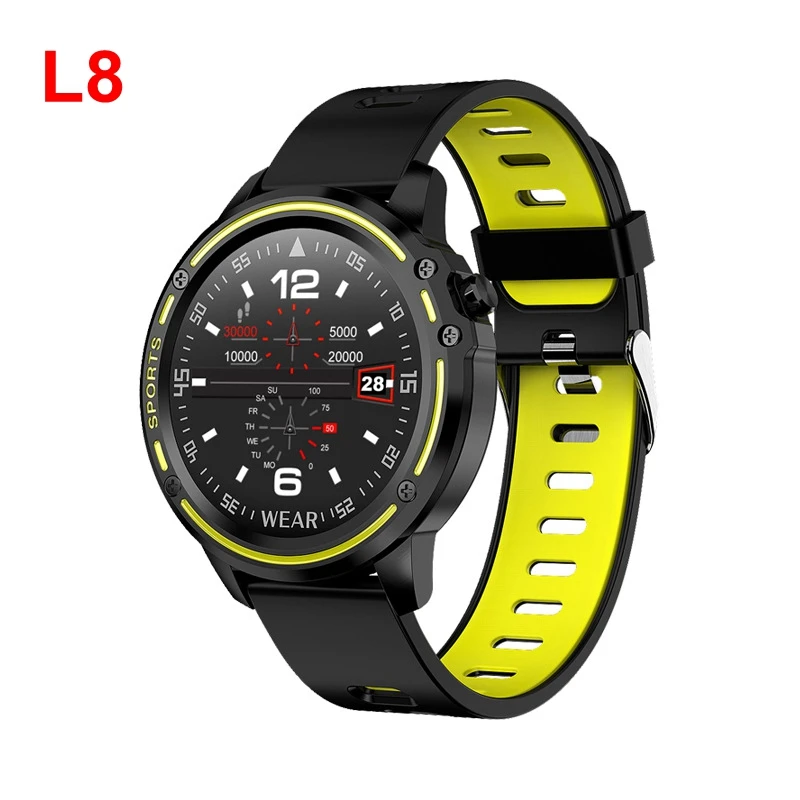 L8 black green Новые L5 L8 L9 умные часы для мужчин IP68 водонепроницаемые Reloj Hombre с ЭКГ PPG кровяное давление сердечный ритм спортивные фитнес умные часы - Цвет: L8 black green