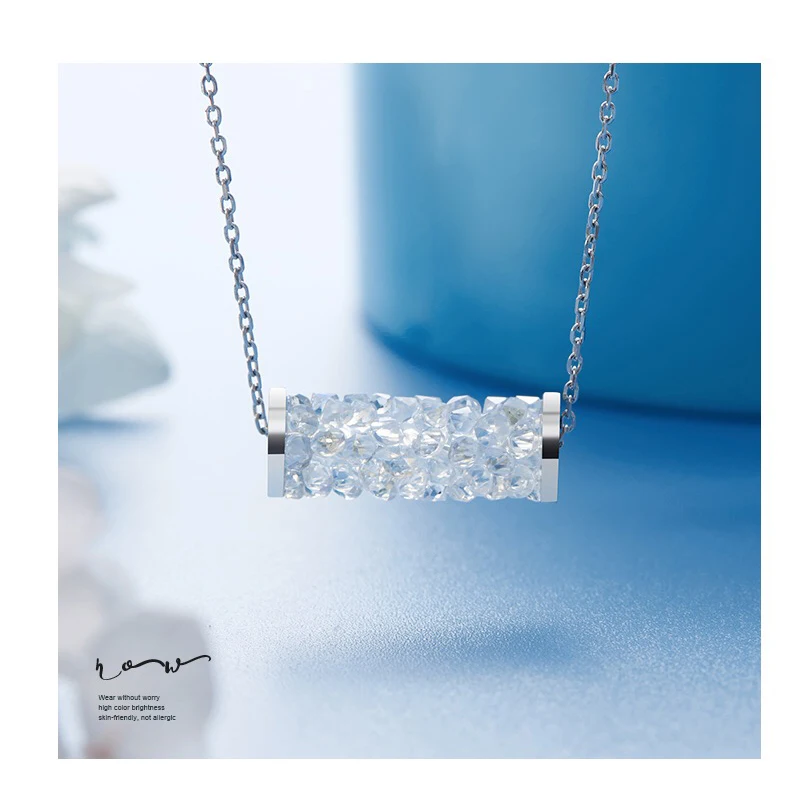 BAFFIN, ожерелье с кулоном в форме трубки, колье с синими кристаллами от Swarovski для женщин, вечерние, праздничные, 925, серебряная цепочка, сделай сам, ювелирное изделие