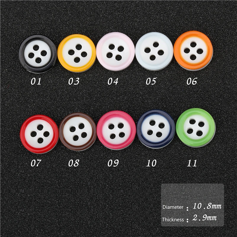 500 шт Круглые полимерные пуговицы для шитья DIY аксессуары одежды DIYmaterials наклейки