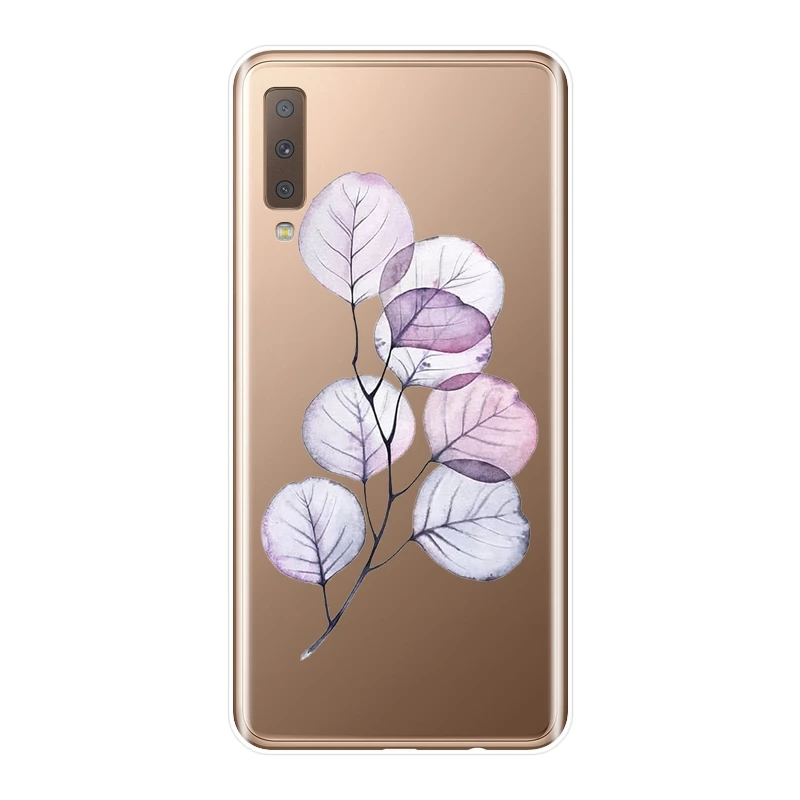 Чехол для Samsung Galaxy A6 A8 Plus 2018 A5 A7 силиконовый чехол с розовыми цветами A3 2016 2017