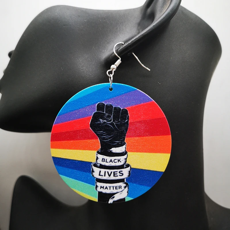 Бесплатная доставка! Черные деревянные серьги lives matter | Украшения и аксессуары