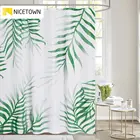 Занавеска для душа NICETOWN, с тропическими зелеными пальмовыми листьями, весенняя, современная, водонепроницаемая занавеска для душа в ванную комнату