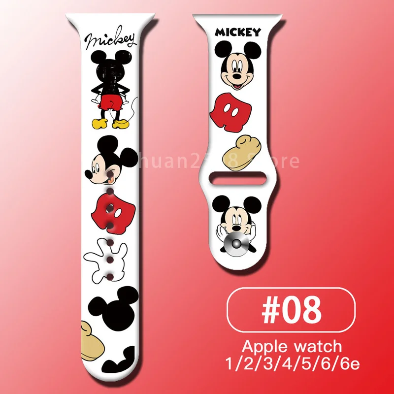 Ремешок для наручных часов Disney Stitch классный мультяшный браслет Apple Watch Band 44 40 45 41 38