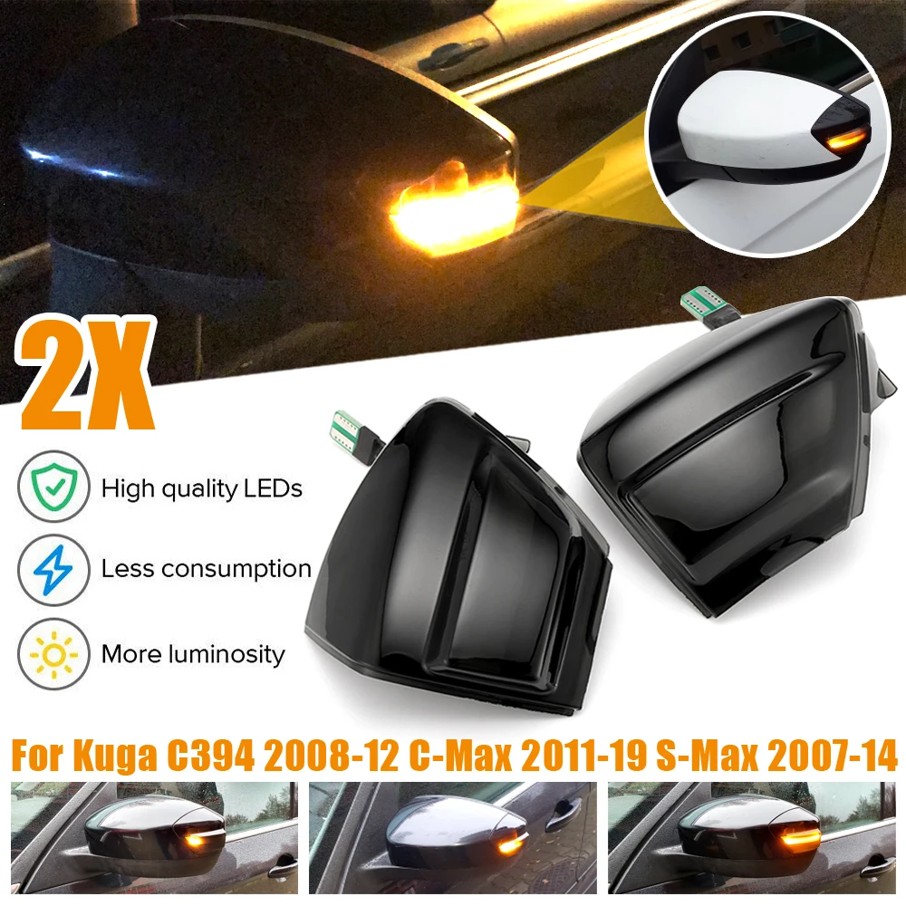 

Автомобильные аксессуары, светодиодный динамический сигнал поворота, боковое крыло, зеркальный световой индикатор, лампа для Ford S-Max 2007-2014 ...