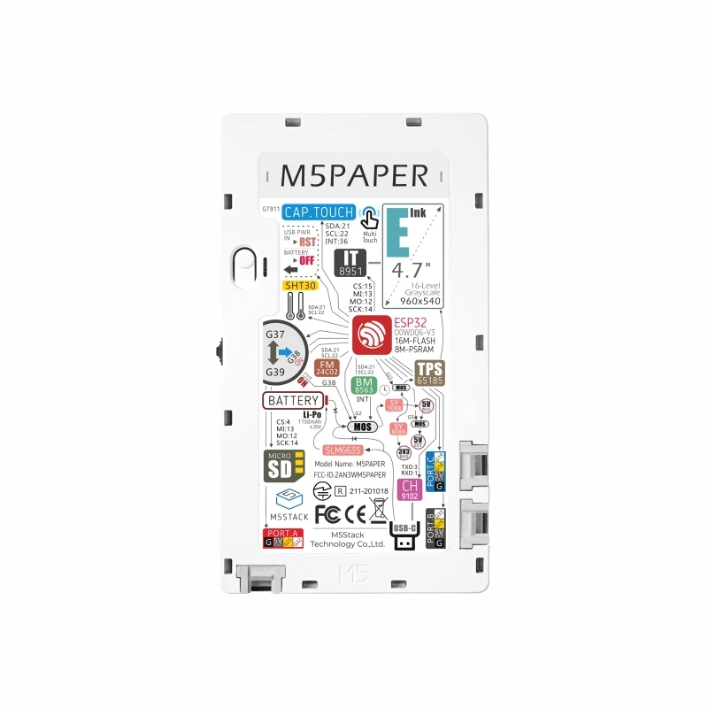 M5Stack официальный M5Paper ESP32 макетный комплект V1.1 (960X540 4 7 дюймовый дисплей eInk 235 ppi) |