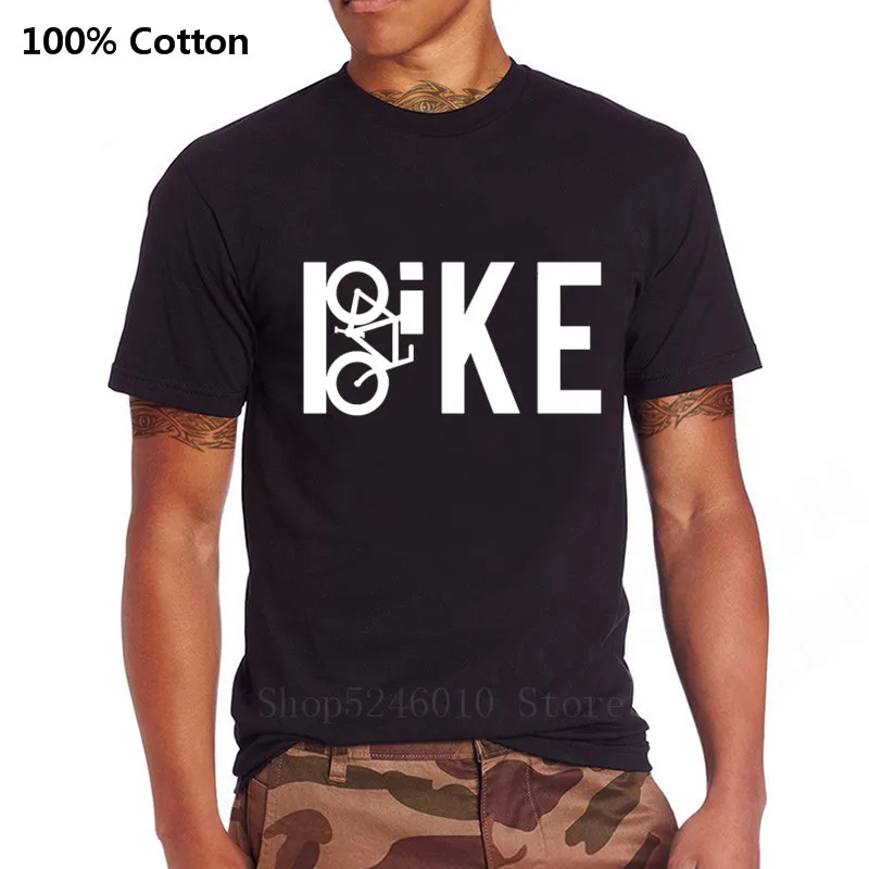 Fashion BIKE Word Art T-shirt Mountain Biking Vintage MTB Distressed Design T Shirt 100% Cotton Tees Short Sleeve Bicycle Tshirt | Мужская