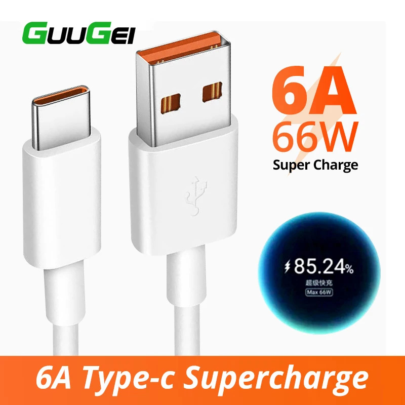 

Fast Charge 6A 66W Type C USB Cable For xiaomi poco M3 X3 Quick Charger Data Cord Smartphones Charging Wire Type-C USB C Cable