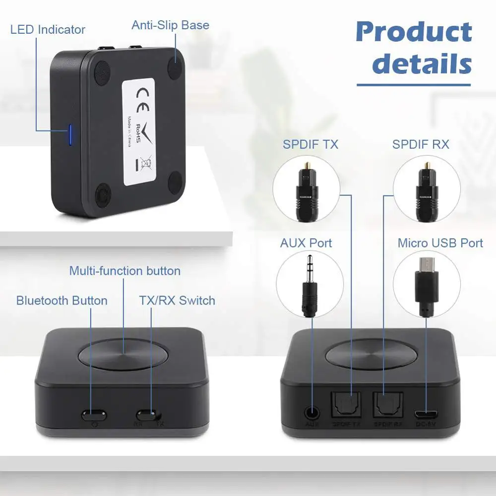 Bluetooth 5,0 CSR8675 Aptx HD низкая задержка RCA SPDIF оптический Toslink Aux передатчик приемник беспроводной аудио Музыка ТВ адаптер