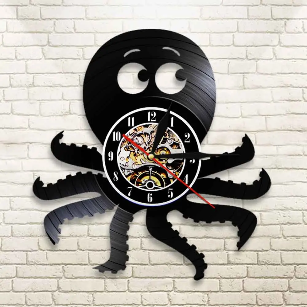 Настенные часы осьминог Морской стиль современные настенные с изображением