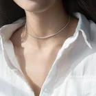 100% подлинное женское серебряное ожерелье, роскошная циркониевая цепь, чокер, ожерелье для тенниса, Изящные Ювелирные украшения