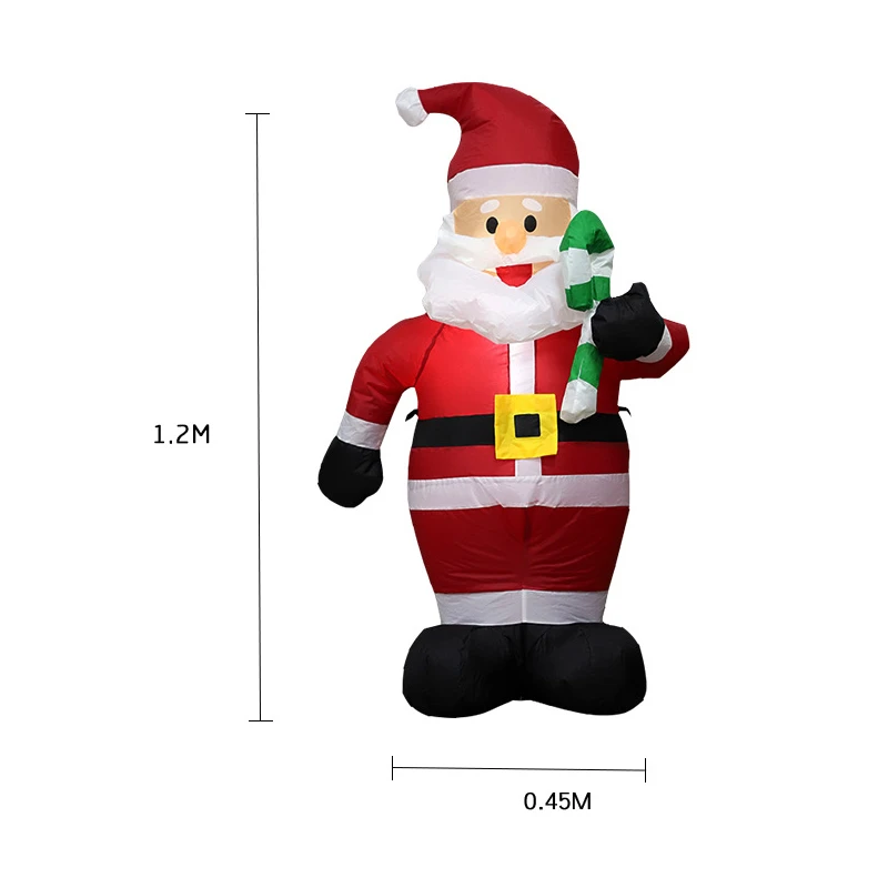 

2021 LED Santa Claus Cane Decoration 1.2m High Garden Living Room Decoration New Year Christmas Celebration Gift