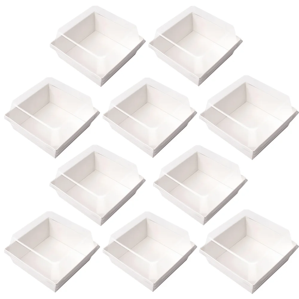 

1 Set Bread Packaging Boxes Cake Container with Transparent Cover for Home Shop