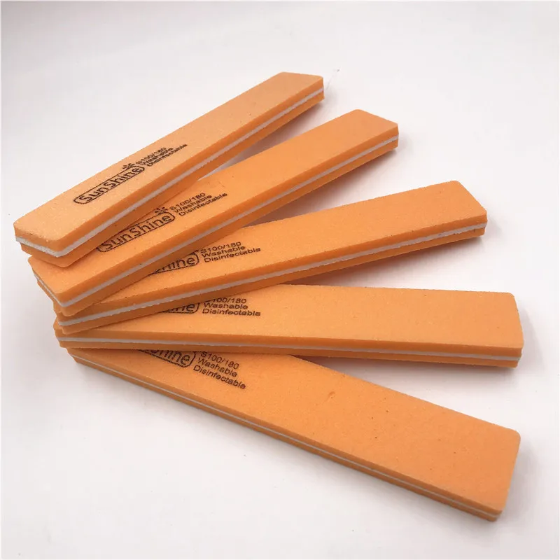 Пилки для ногтей 6 шт. профессиональные пилочки 100/180 Грит полировка тонкие