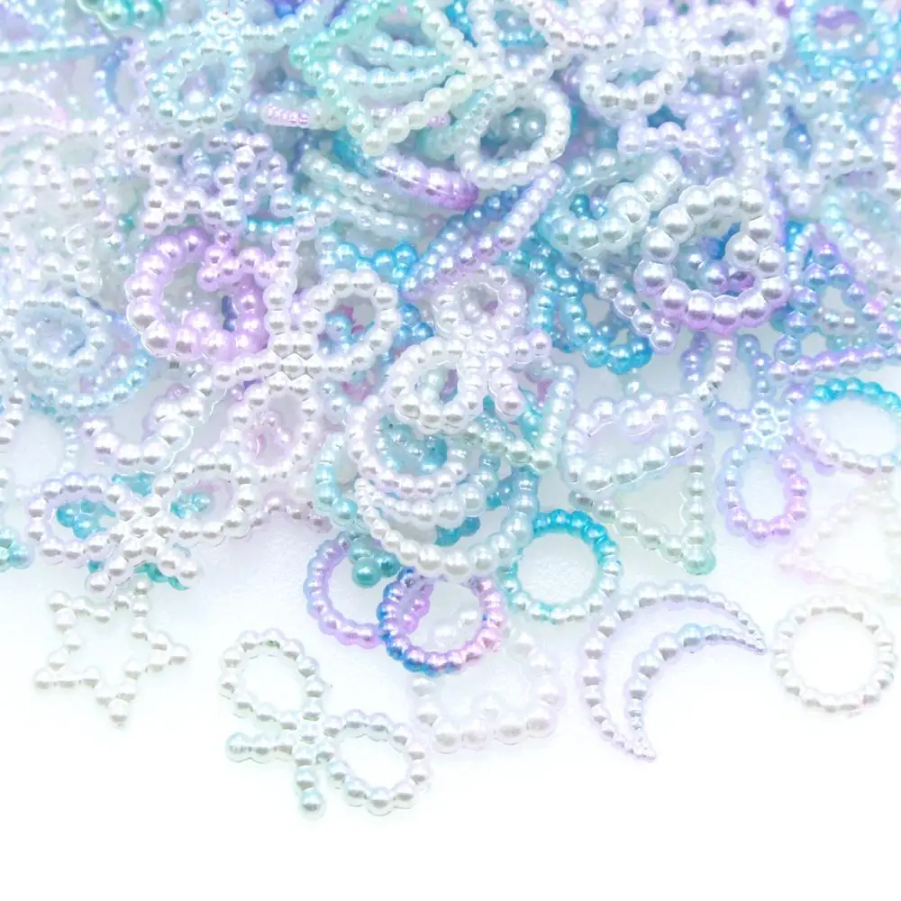 20 г разноцветные кабошоны из АБС пластика с жемчугом бантом сердцем и плоским