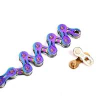 sumc 9 10 11 12 speed bicycle shift chain 116l 126l el hollow rainbow chain with missinglink for shimano sram campagnolo