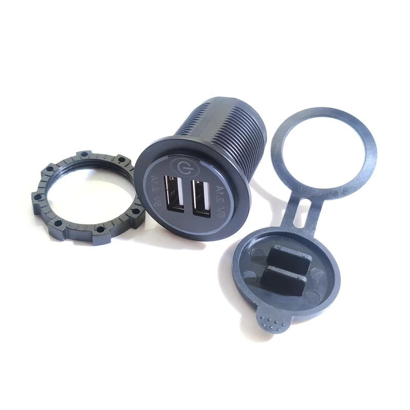 DIY 4.2A двойной USB разъем зарядного устройства выходной вольтметр 12-24 В