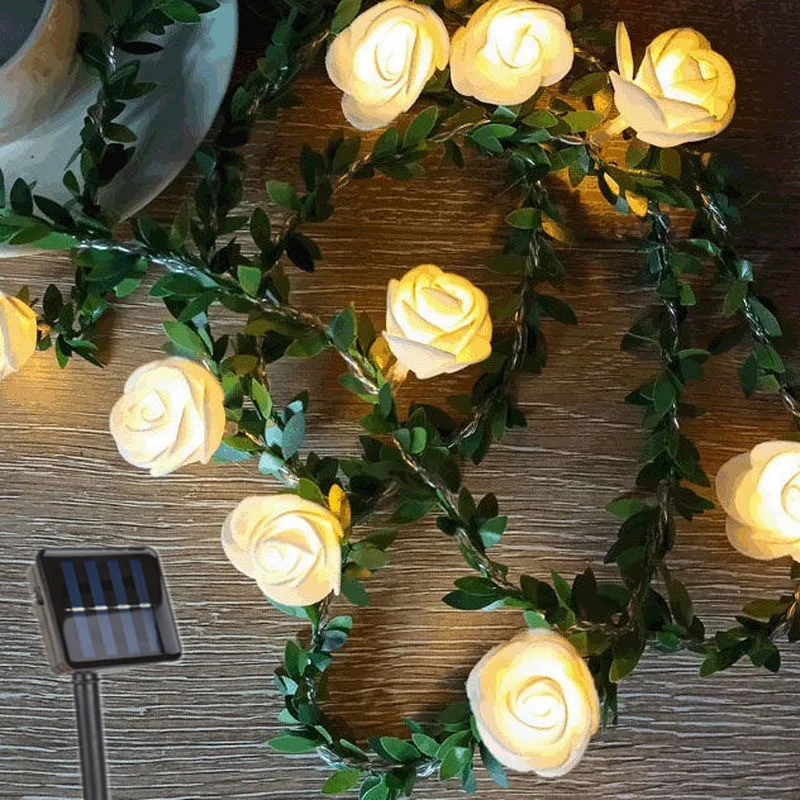 

Rose Led String Lights Solar Lamp Fairy Lights Garden Light Decoration Garland Lights Christmas Decoration Wedding Decor Outdoor