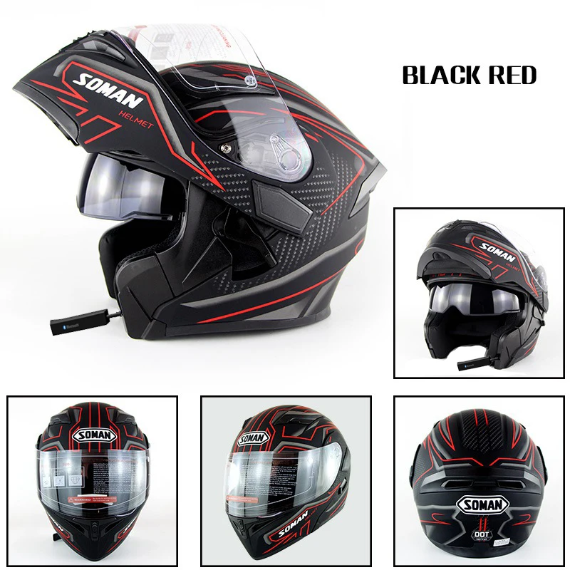 Casco Moto мотоциклетный шлем с полным лицевым покрытием Bluetooth гарнитура ABS Capacetes Para двойной козырек Capacete
