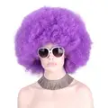 Afro Clown Cosplay Wigs for Women Black Cap Big Top Football Fans Wigs Halloween Adults Unisex Synthetic Hair Black Men Curly