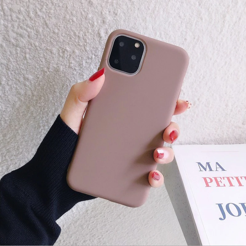 Candy Matte Plain Shockproof Slim Soft TPU Phone Case For iPhone 11 X XR XS Max Lightweight Water Resistant Cover | Мобильные