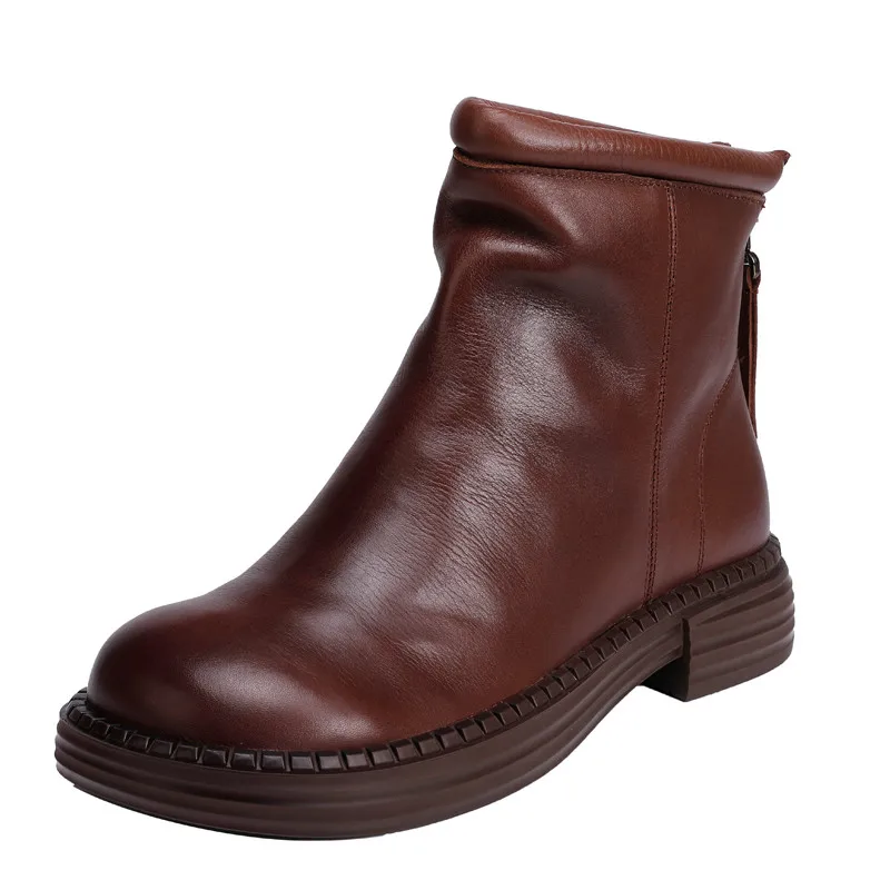 

Spring Fashion Women's Ankle Boots Retro Black Martin Boots Ladies Shoes Women's Chelsea Boots Genuine Leather 2021 New Autumn