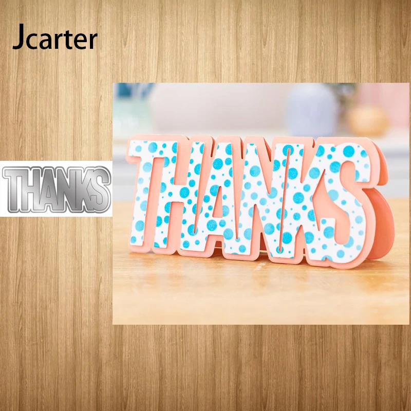 

2021 New Arrival Metal Cutting Dies Thanks Letters Craft Handmade Knife Mould Blade Punch Stencils Dies Cut Scrapbooking Model