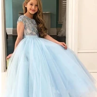 baby girl toddler baby blue a line wedding flower girl dress girls new year party dresses first communication dress