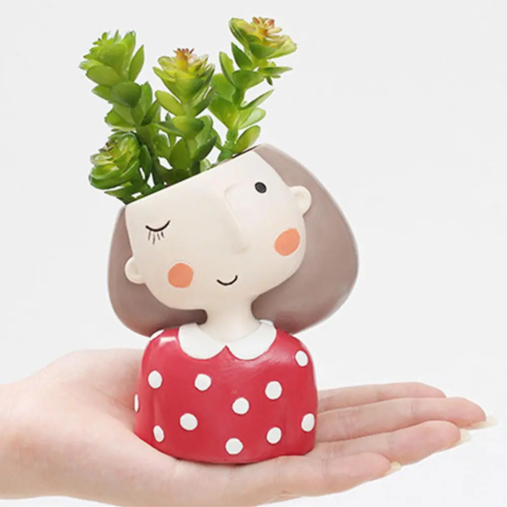 Цветочный горшок из смолы креативные цветочные горшки милая офисная статуя для