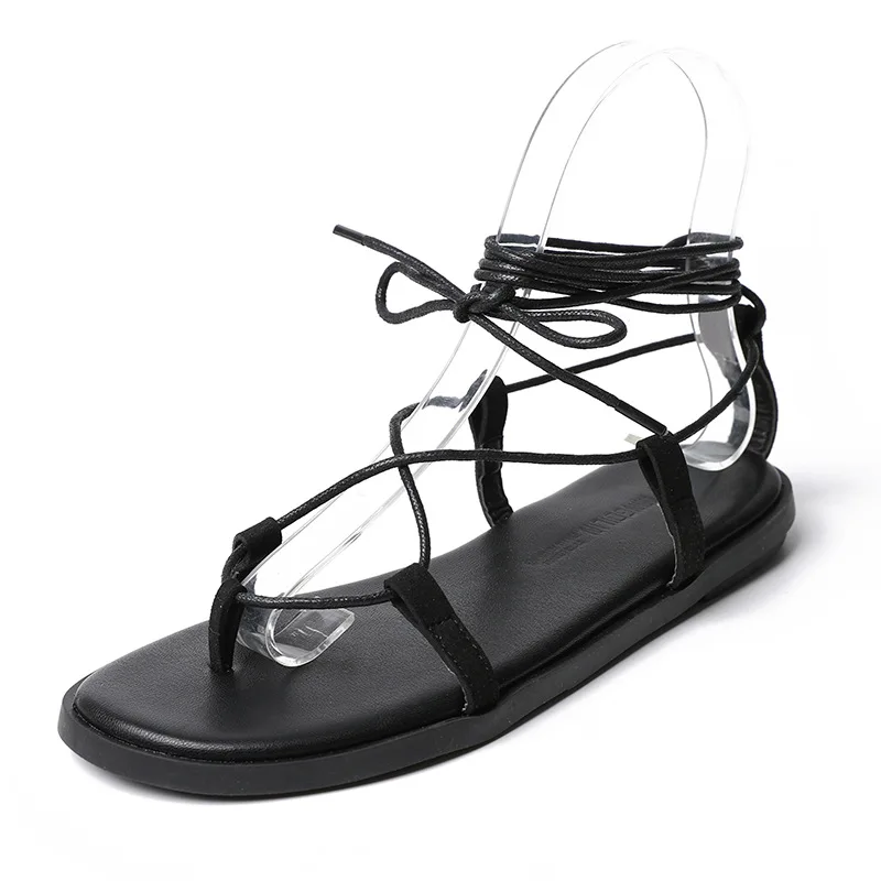 Эспадрильи женские на плоской подошве с ремешком щиколотке пляжные однотонные