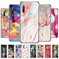 tempered glass case for huawei p smart z case hard phone cover for huawei honor 9x protective fundas y9 prime 2019 back cover