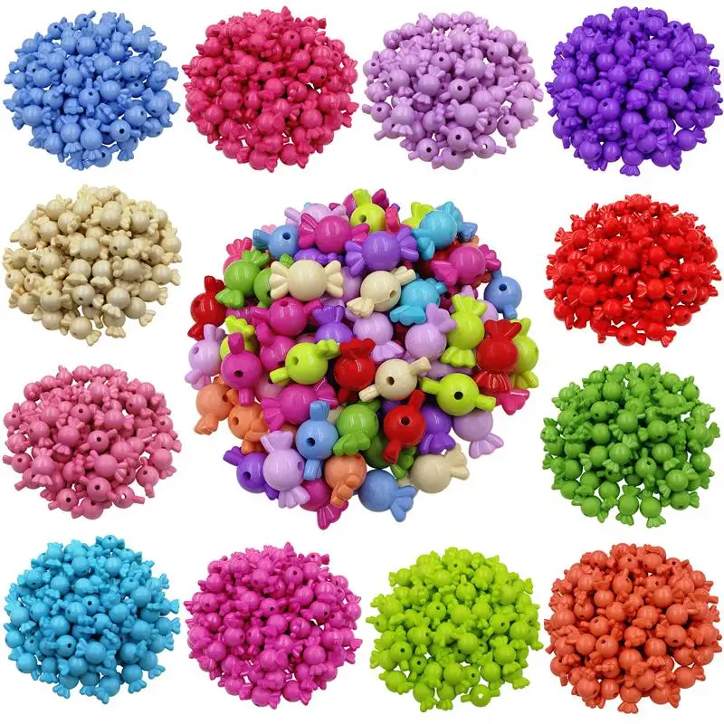 

22x12mm 30PCS Candy Color Candy Cute DIY Accessories Jewelry Making Acrylic Loose Beads Handcrafted