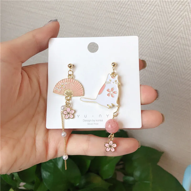 Новые асимметричные серьги с цветами и бахромой модные ювелирные украшения для