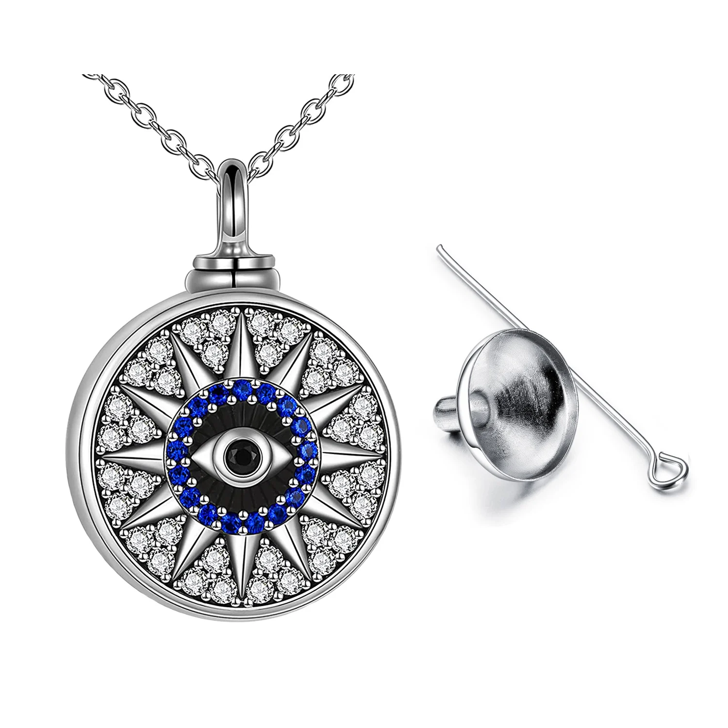 

Evil Eye Pendant Necklace for women man keepsake Cremation jewelry for ashes pendant Fashion jewelry keepsake gift