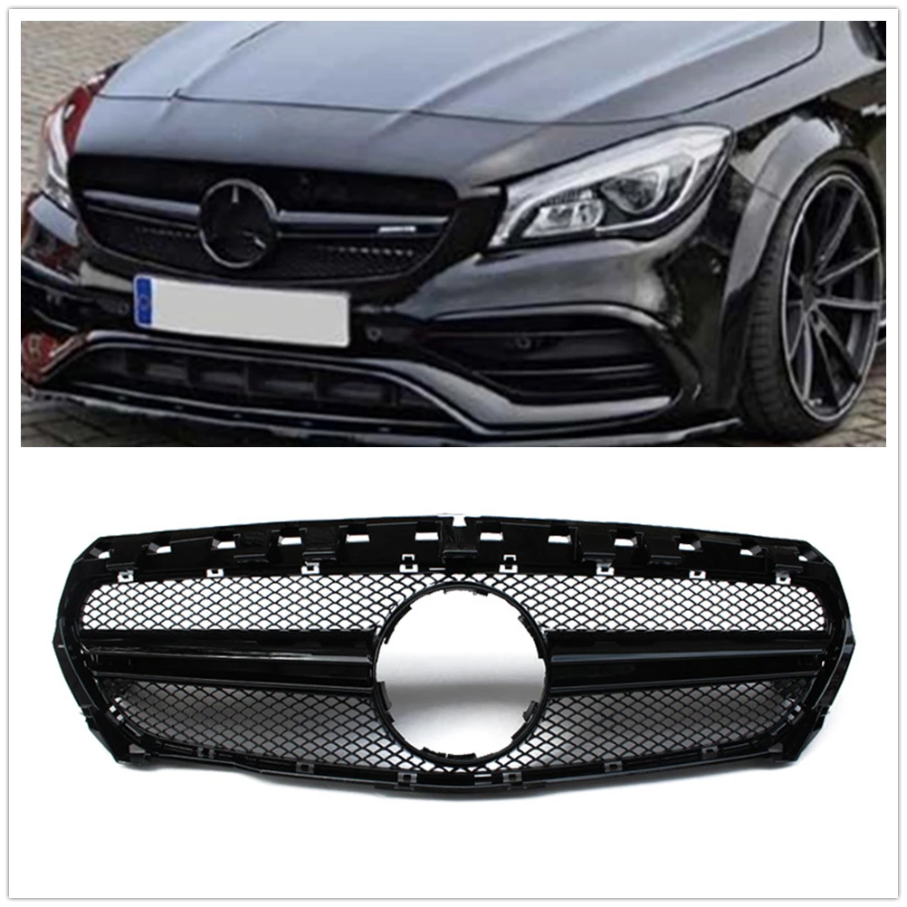 

Grill For Mercedes-Benz CLA W117 2013-2016 CLA45 CLA180 CLA200 CLA250 AMG Style Front Grille Black/Silver Upper Bumper Hood Mesh
