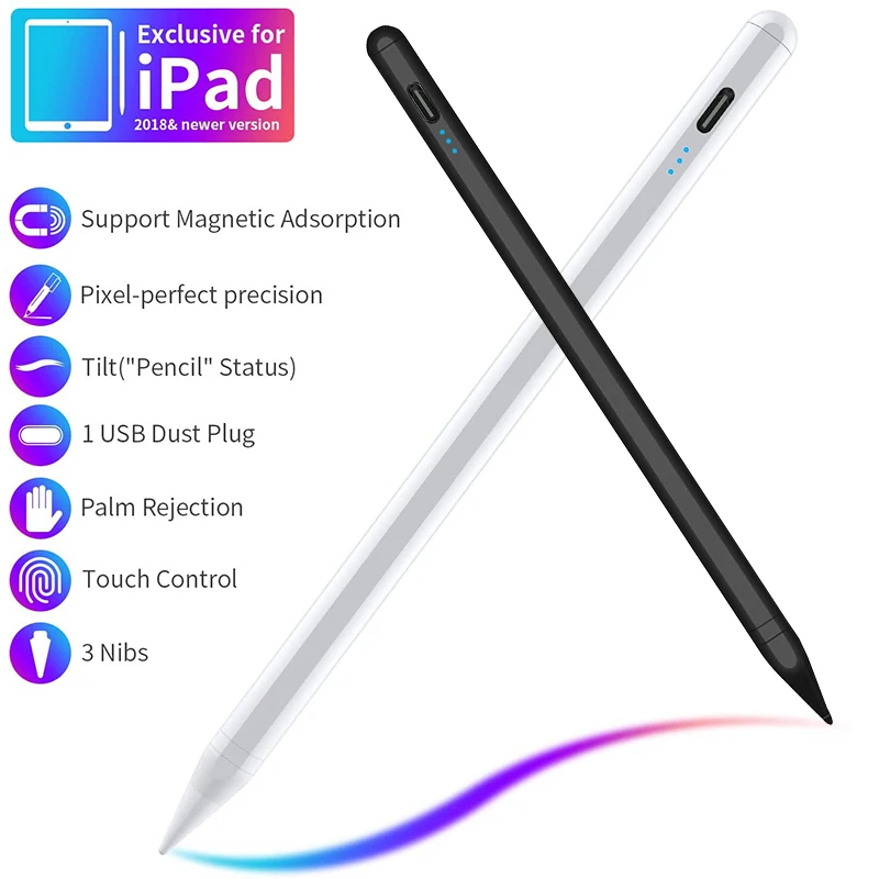 Стилус-карандаш совместимый с ipad 2018-2020 сенсорная ручка для работы обучения