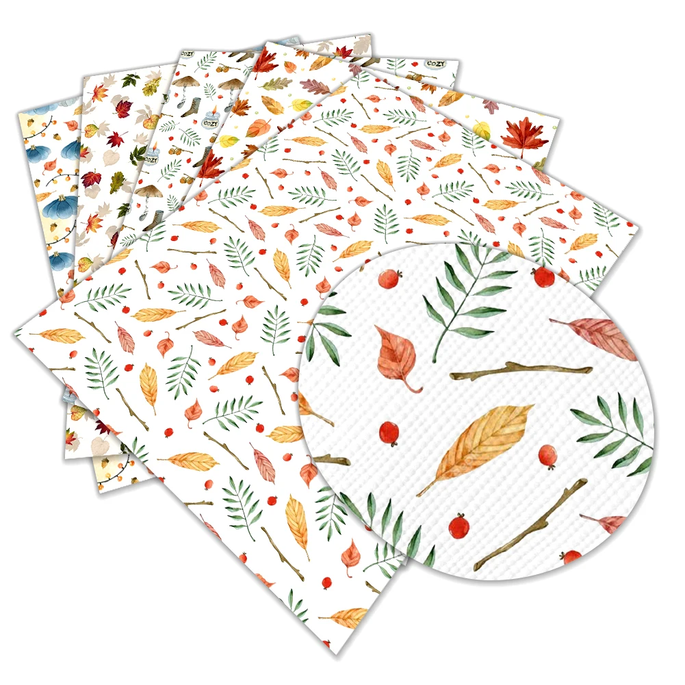 

Hanksgive осенний Урожайный принт искусственная кожа с перекрестным узором листы из искусственной кожи 22*30 см для самодельных сережек с бантом