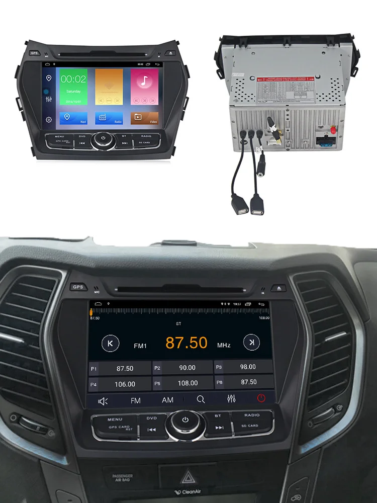 Новое поступление! Встроенный DSP android 9,0 автомобильный Радио gps навигационный плеер для hyundai IX45 Santa fe 2013 WiFi BT USB carplay