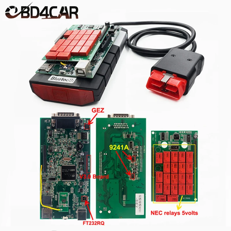 Новинка 2018.R0 Multidiag Pro + Bluetooth OBD2 сканер DS150 TCS CDP PRO DS150E V3.0 NEC 9241A WOW Snooper автомобильный