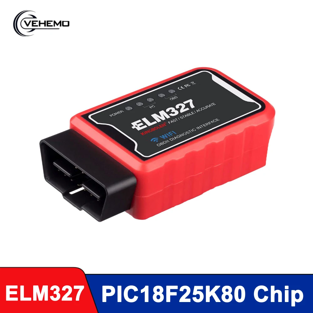 Автомобильный сканер ELM327 считыватель кодов WiFi Bluetooth V1.5 PIC18F25K80 чип OBDII