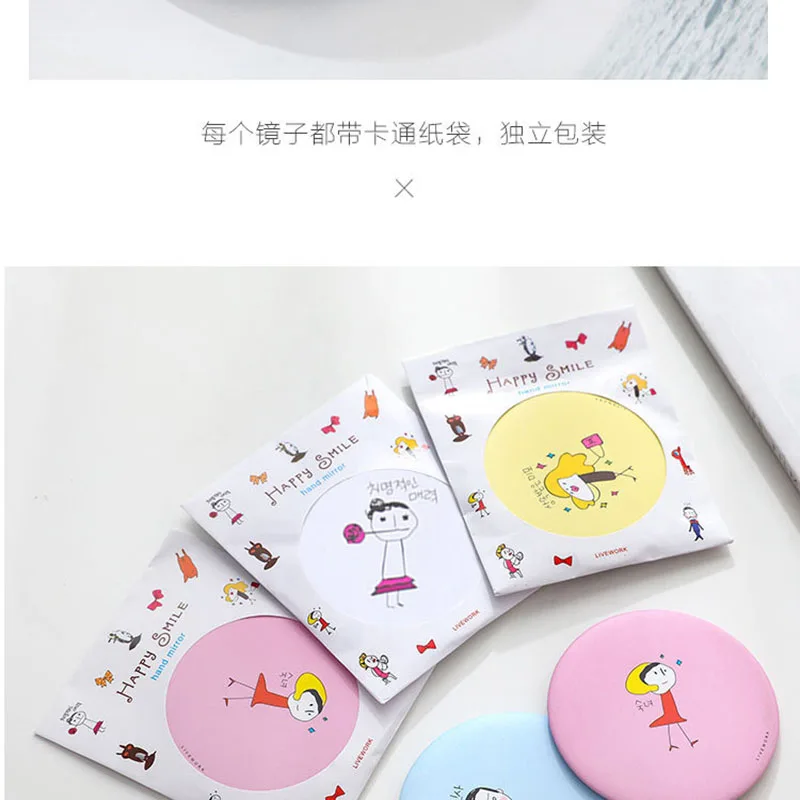 Креативное зеркало для макияжа с ретро рисунком ручные зеркала портативное