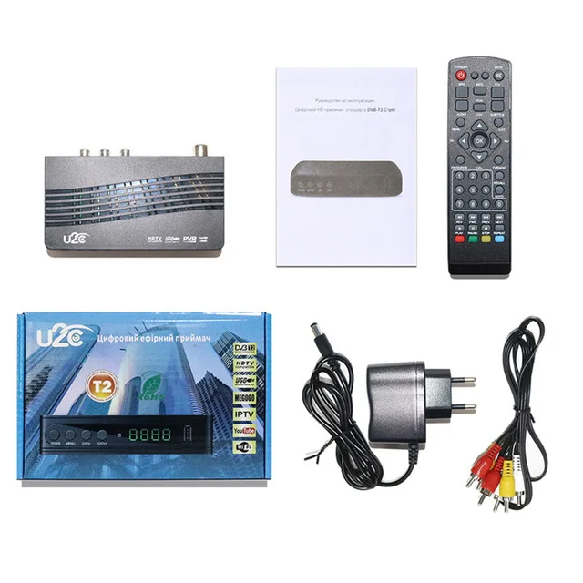 only box Satxtrem U2C 115 DVB T2 получатель HD TV Digital Terrestrial Receiver with Remote Control dvb t2 приставка цивровое тв тюнер тв приставка dvb t2 для России - Цвет: only box